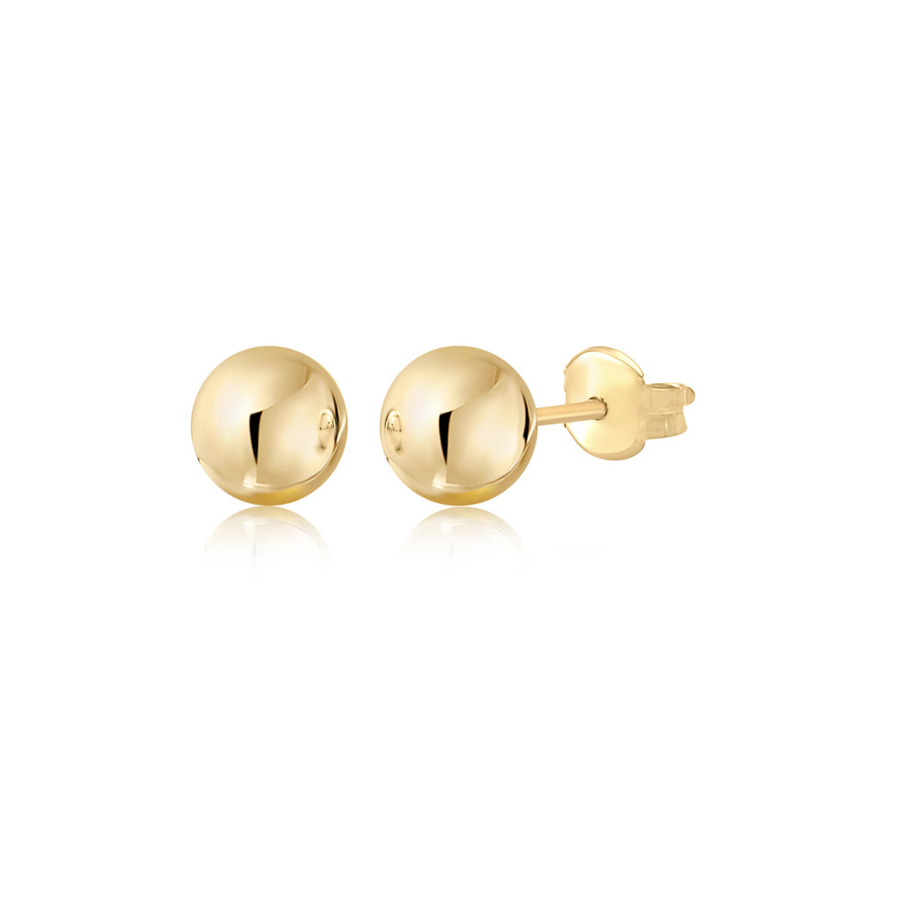 Gold Ball Stud Earrings for Women and Girls