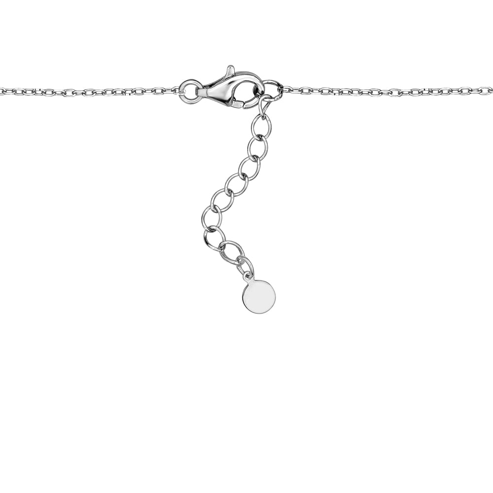 Sterling Silver Necklace Pendant for Girls Large Pretty Butterfly with Simulated Diamonds 17.5"