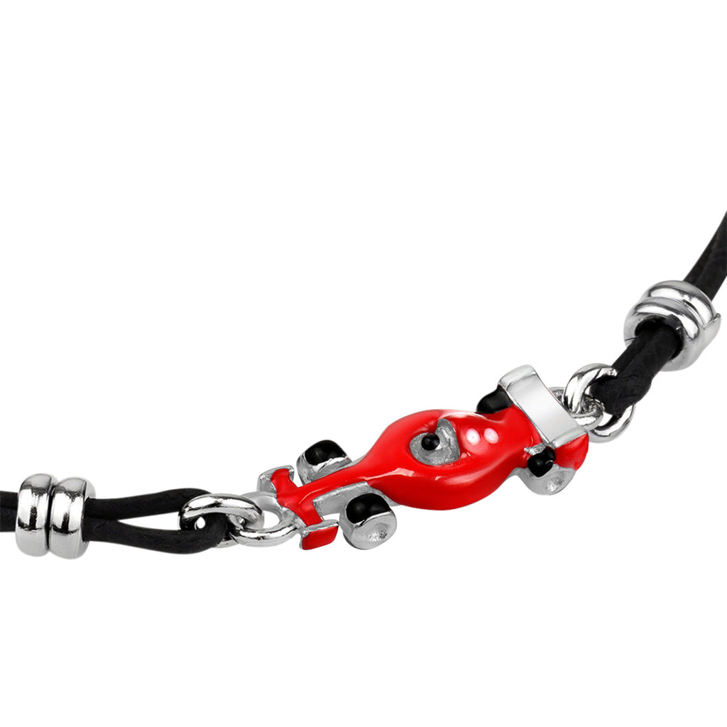 UNICORNJ Sterling Silver 925 Bracelet for Boys Girls Sports with Enamel and Double Cotton Cord 6.5"