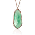 UNICORNJ Sterling Silver Rose Gold Plated Kite Shape Necklace Pendant with Synthetic Stone Italy 18"